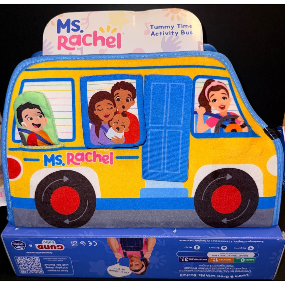 Ms. Rachel Tummy Time Activity Bus NEW Sensory GUND